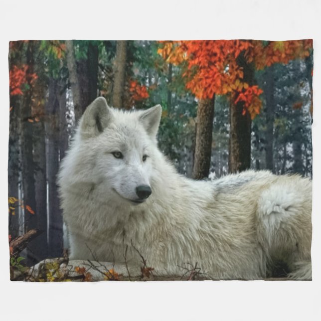 WHITE WOLF FLEECEDECKE (Vorderseite (Horizontal))