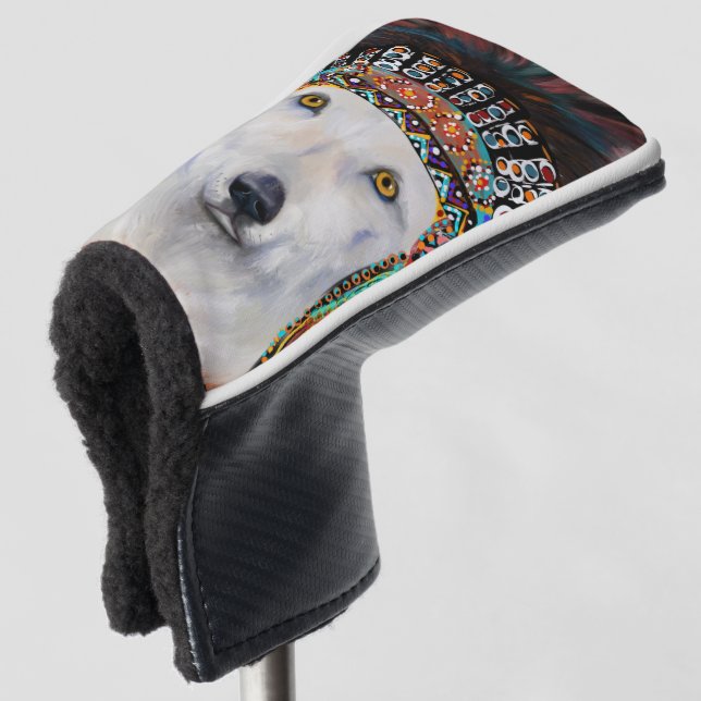 White Wolf Golf Headcover (3/4 Vorderseite)