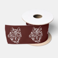 White Wolf Kopf auf Blut rot