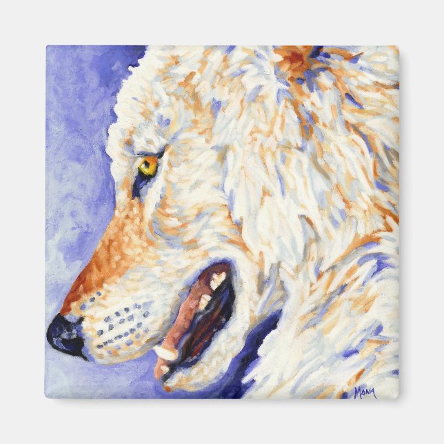 White Wolf Magnet (Vorne)