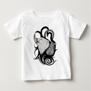 White Wolf mit Raven Tribal Art Baby T-shirt