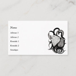 White Wolf mit Raven Tribal Art Visitenkarte