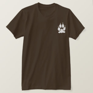 White Wolf Paw Print Silhouette T-Shirt