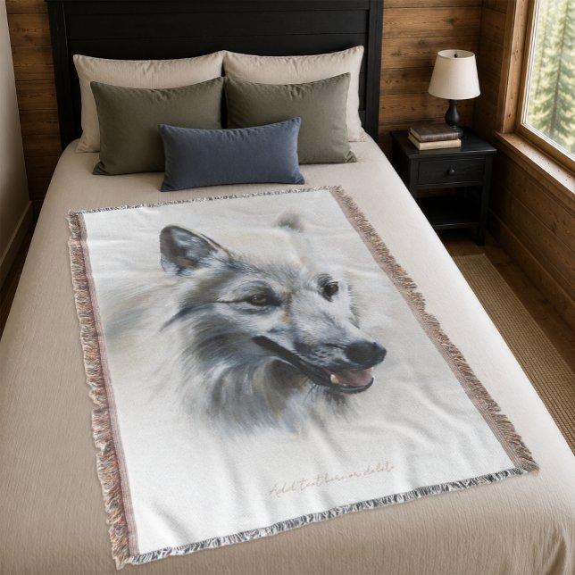 White Wolf Portrait Decke (Von Creator hochgeladen)