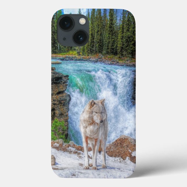 White Wolf & Rocky Mountain Wasserfall Wilhelm Tel Case-Mate iPhone Hülle (Rückseite)
