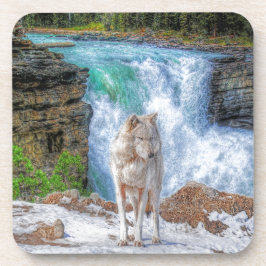 White Wolf & Rocky Mountain Wasserfall Wilhelm Tel Untersetzer
