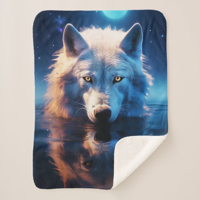 White Wolf Sherpa Blanket Sherpadecke (Vorderseite)