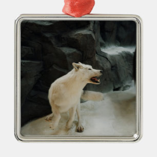 White Wolf Silbernes Ornament