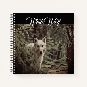 White Wolf Spirit Animal Personal Black Journal Notizbuch