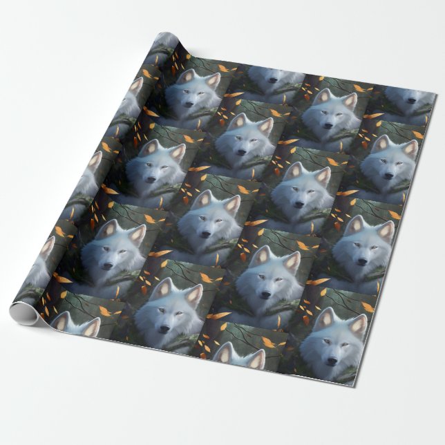 White Wolf Wrapping Paper Geschenkpapier (Ungerollt)