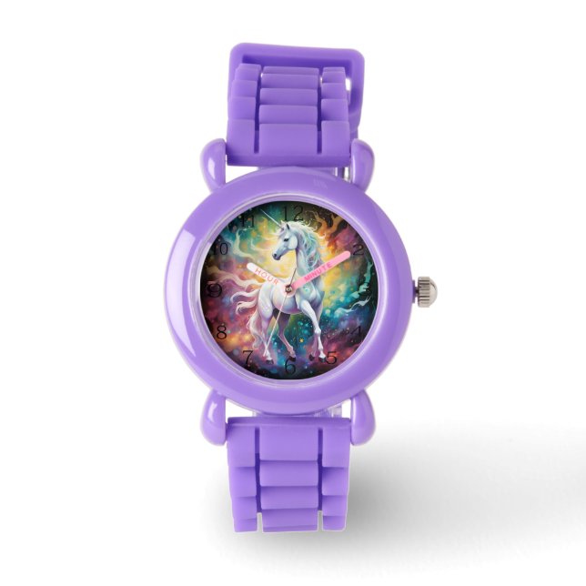 White Wonder: Das spektralweiße Einhorn Armbanduhr (Vorderseite)