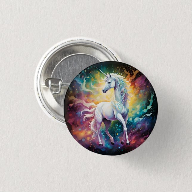 White Wonder: Das spektralweiße Einhorn Button (Vorne & Hinten)