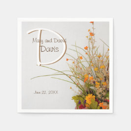 White Wood Fall Blume Hochzeit Napkins Serviette