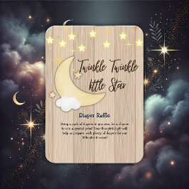 White Wood Twinkle Twinkle Little Star Baby Dusche Begleitkarte
