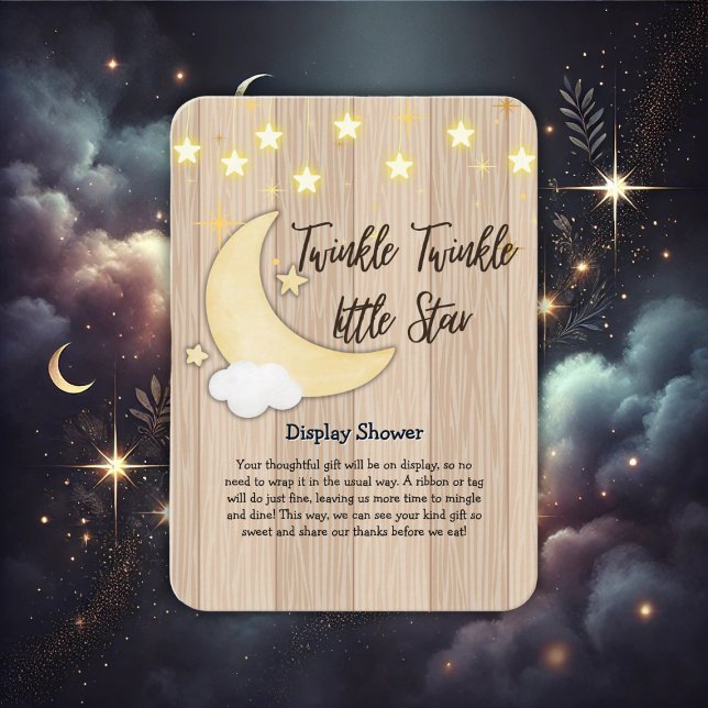 White Wood Twinkle Twinkle Little Star Baby Dusche Begleitkarte (Von Creator hochgeladen)