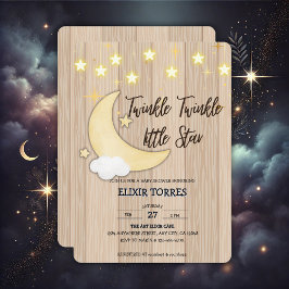 White Wood Twinkle Twinkle Little Star Baby Dusche Einladung