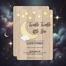 White Wood Twinkle Twinkle Little Star Baby Dusche Einladung