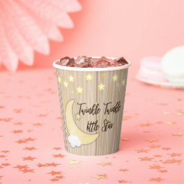 White Wood Twinkle Twinkle Little Star Baby Dusche Pappbecher