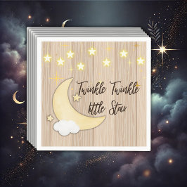 White Wood Twinkle Twinkle Little Star Baby Dusche Serviette