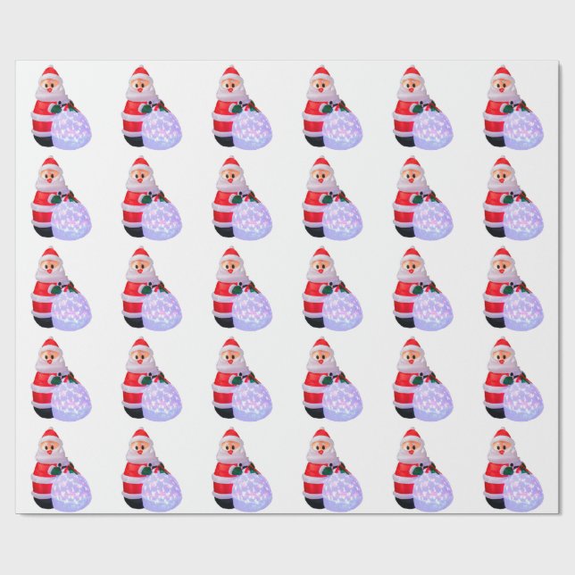 White Wrapping Paper von Santa Claus Geschenkpapier (Flach)