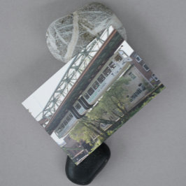 White Wuppertal Floating Train Schwebebahn Vorwerk Postkarte