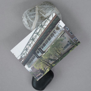 White Wuppertal Floating Train Schwebebahn Vorwerk Postkarte
