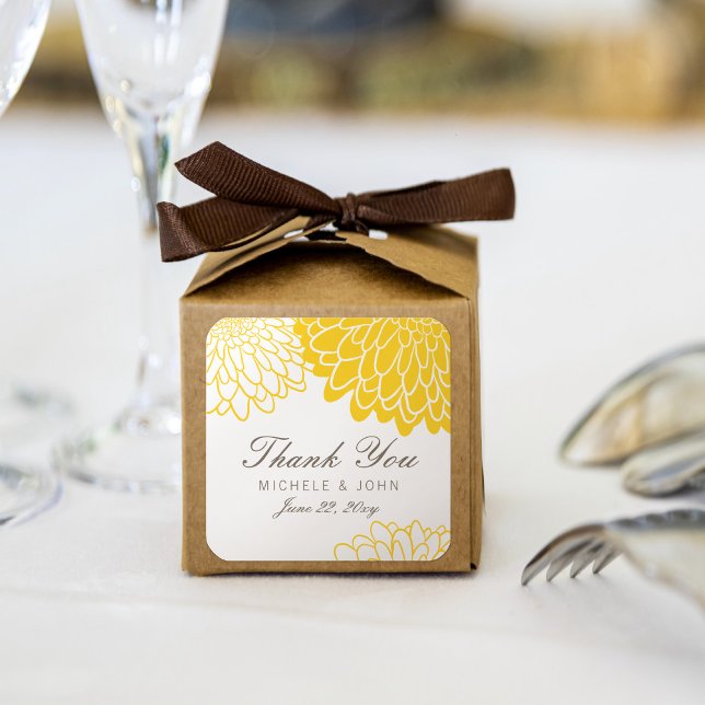 White Yellow Chrysanthemum Danke Stickers (Von Creator hochgeladen)