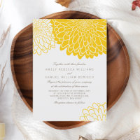 White Yellow Chrysanthemum Simple Stylish Wedding