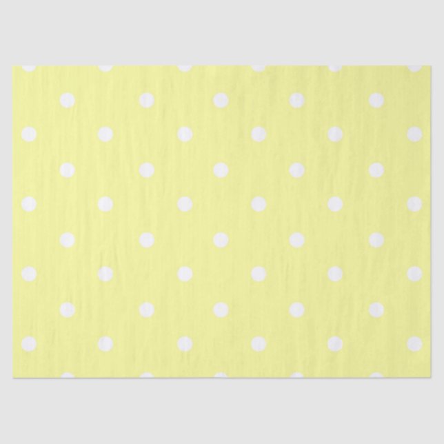 White Yellow Polka Dot Seidenpapier (Vorderseite)