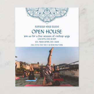 White Yoga Meditation Open House Promotions Foto Flyer
