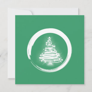 White Zen Weihnachtsbaum Feiertagskarte