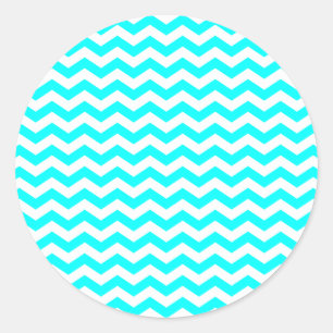 White Zig Zags Runder Aufkleber