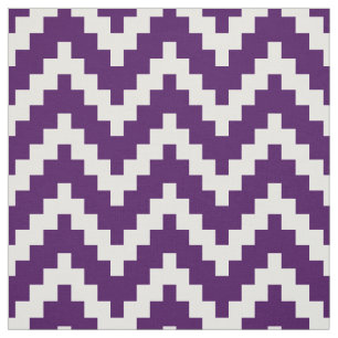 White Zigzag Ikat & Custom Lila Background Stoff