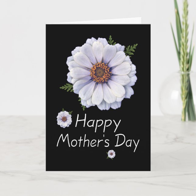 White Zinnia Mothers Day Card Karte (Vorderseite)