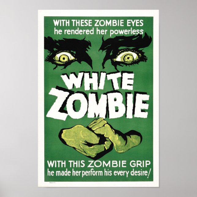 White Zombie Monster Movie Poster (Vorne)