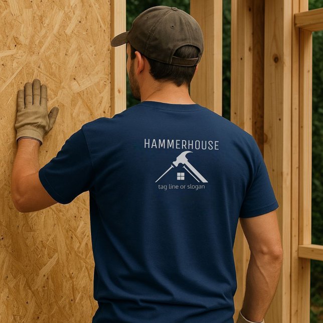 White Zuhause Builder Construction Staff Navy T -  T-Shirt (Von Creator hochgeladen)
