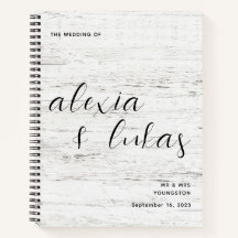 Whitealkaal Wood Grain Wedding Gästebuch