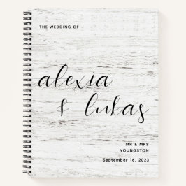Whitealkaal Wood Grain Wedding Gästebuch Notizbuch
