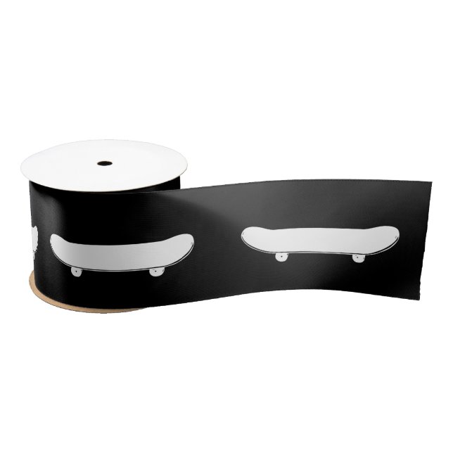 Whiteboard Monochromatischer Schwarzer Skater Urba Satinband (Spule)