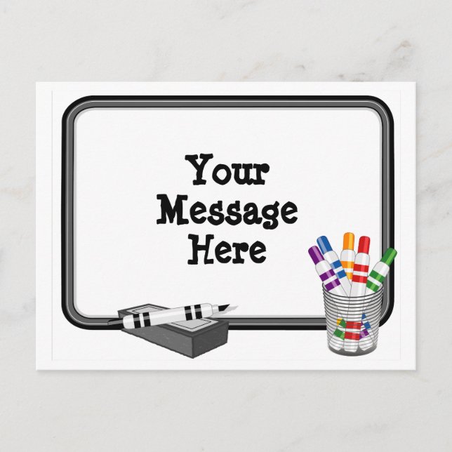 Whiteboard Postkarte (Vorderseite)