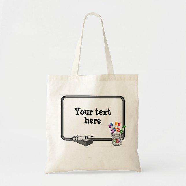 Whiteboard Tote Bag, Passen Sie Ihren Text an Tragetasche (Vorne)