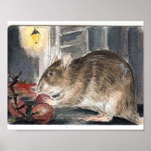 Whitechapel Rat mit Trauben Poster (Vorne)