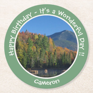 Whiteface Mountain, Autumn Party Items von Adirond Runder Pappuntersetzer