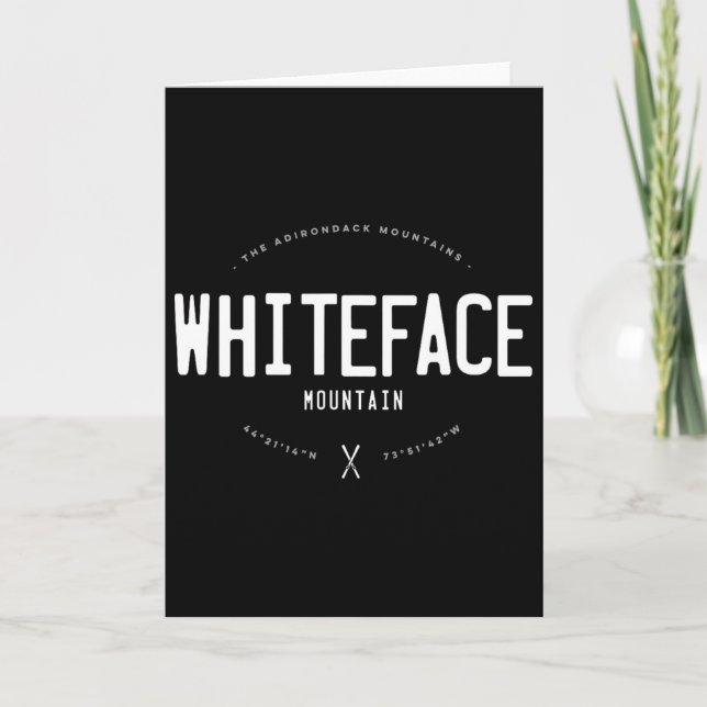 Whiteface Mountain New York Graphic Distressed Vin Karte (Vorderseite)