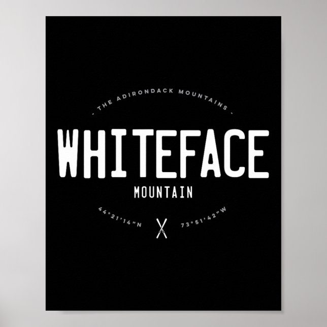 Whiteface Mountain New York Graphic Distressed Vin Poster (Vorne)