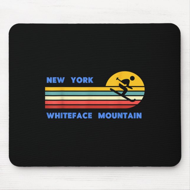 Whiteface Mountain New York Skiing Skier Ski Retro Mousepad (Vorne)