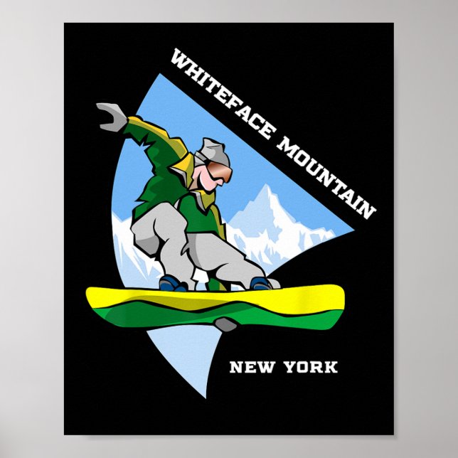 Whiteface Mountain New York Snowboard Poster (Vorne)