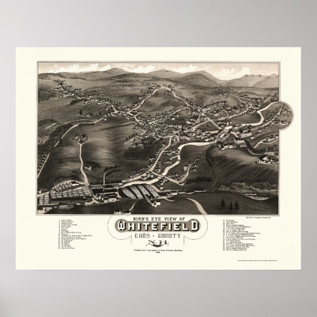 Whitefield, NH Panoramic Map - 1883 Poster (Vorne)