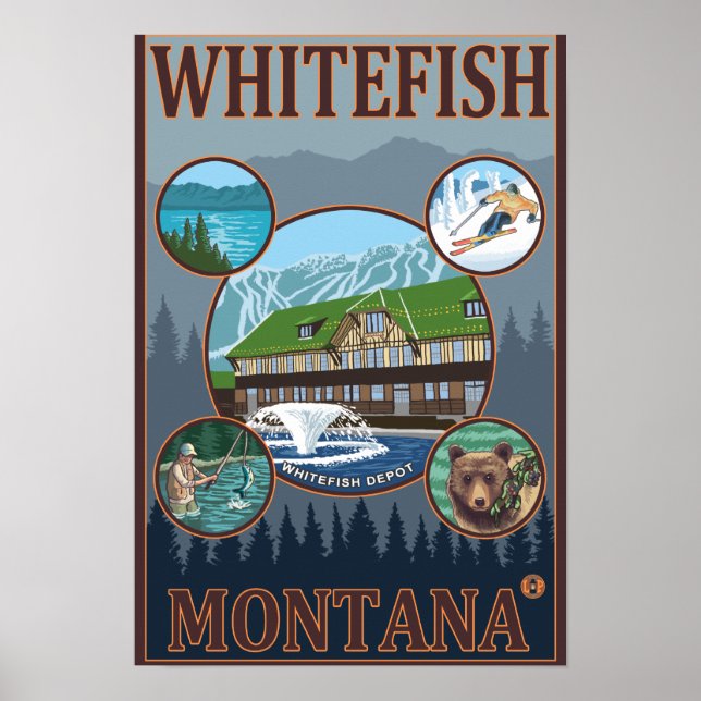Whitefisch, MontanaScenic Travel Poster (Vorne)