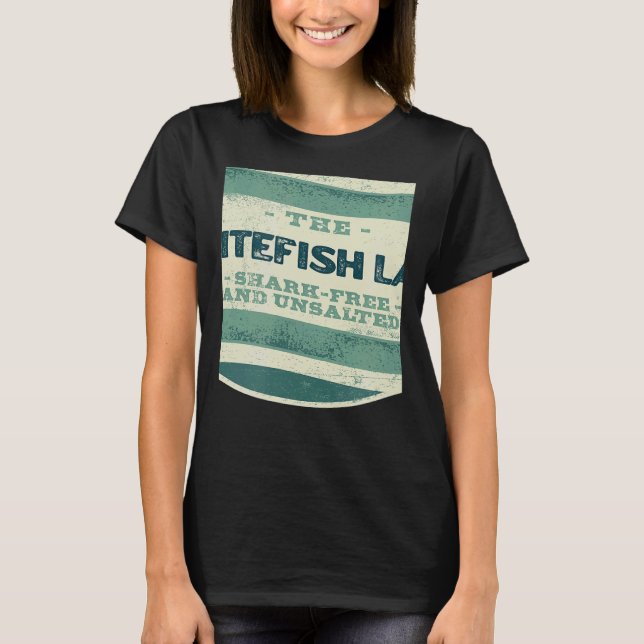 Whitefish Lake Shark Free and Unsalted Camping Mon T-Shirt (Vorderseite)